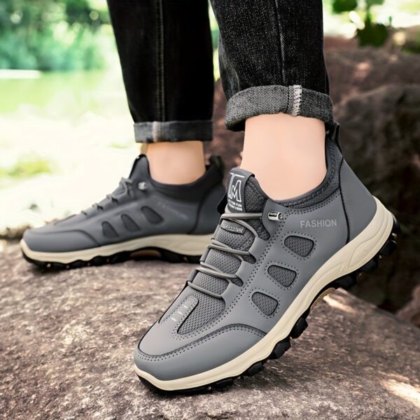 Men's New Season Running Footwear - Casual Athletic Sneakers, Brown with White Accents, Comfortable Soft Sole - Image 5