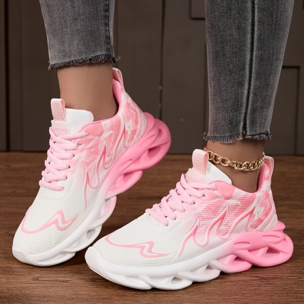 Women'S Breathable Lightweight Running Shoes - Fashion Gradient Design, Soft EVA Sole, Lace-Up Casual Sports Shoes, Mesh Upper, Suitable for All Seasons, Lightweight Running Shoes | Fashion Sports Shoes | Comfortable Fit