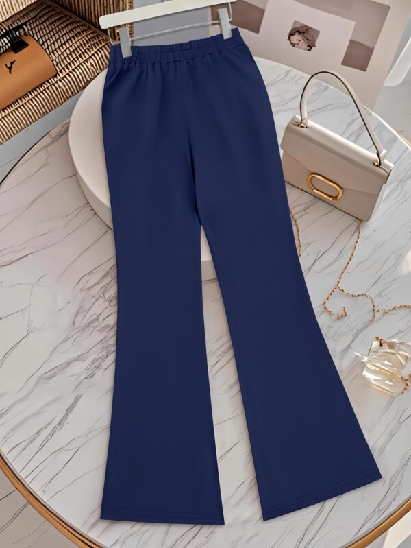 Women'S Casual Pants for Spring And Summer, Stylish And Slim-Fit, Featuring Buttoned Flared Long Trousers in Black. - Image 7