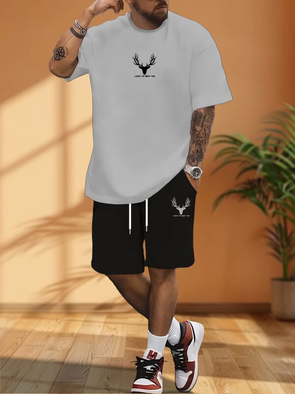 New Summer Men's Home Leisure T-shirt and Shorts - Image 4