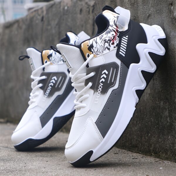 Men'S Stylish High-Top Sneakers with "WOD" Logo - Comfortable, Non-Slip Lace-Up Athletic Shoes for Outdoor Activities, All-Season Wear, Casual Sports Style, Rubber Sole, Fabric Upper, Casual Athletic Shoes | Stylish High Top Sneakers | Rubber Base Sole - Image 7