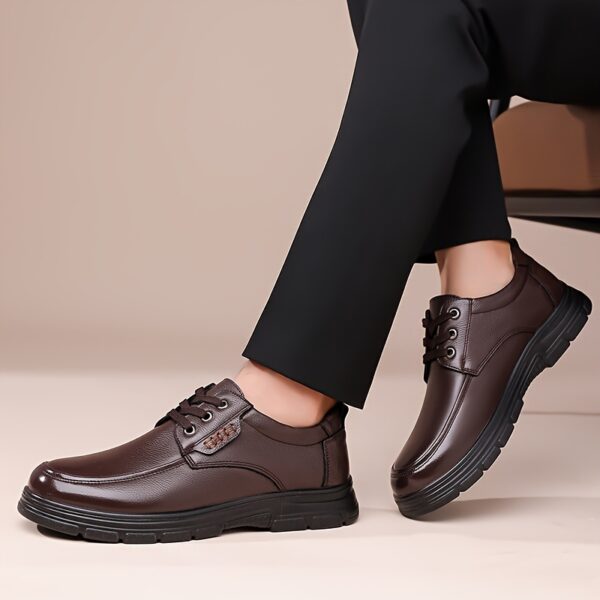 Men's classic penny loafers with traditional brogue stitching and comfortable thick soles, suitable for 11 occasions. Crafted from high-quality premium materials, they are an ideal choice for business office wear and professional events - Image 7
