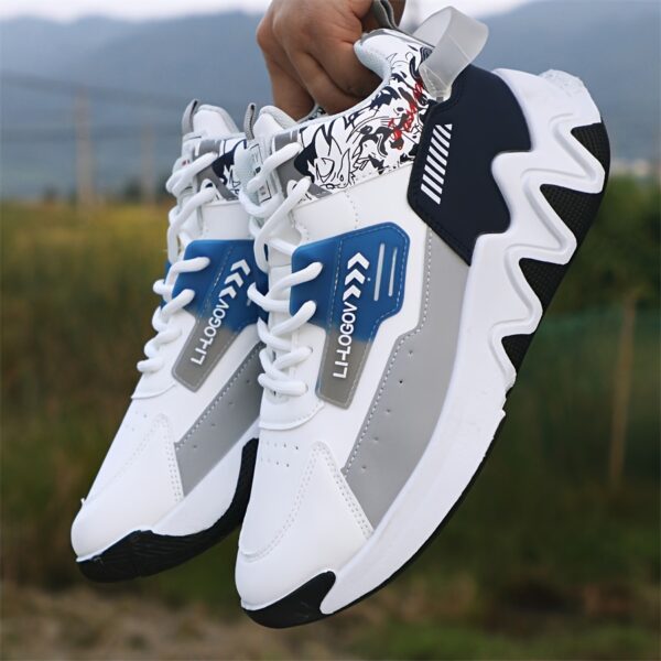 Men'S Stylish High-Top Sneakers with "WOD" Logo - Comfortable, Non-Slip Lace-Up Athletic Shoes for Outdoor Activities, All-Season Wear, Casual Sports Style, Rubber Sole, Fabric Upper, Casual Athletic Shoes | Stylish High Top Sneakers | Rubber Base Sole - Image 10