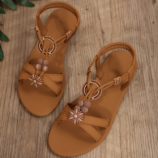 Women'S Flat Sandals, Breathable Summer Sandals with Beaded Holiday Shoes, Summer Beach Shoes - Image 13