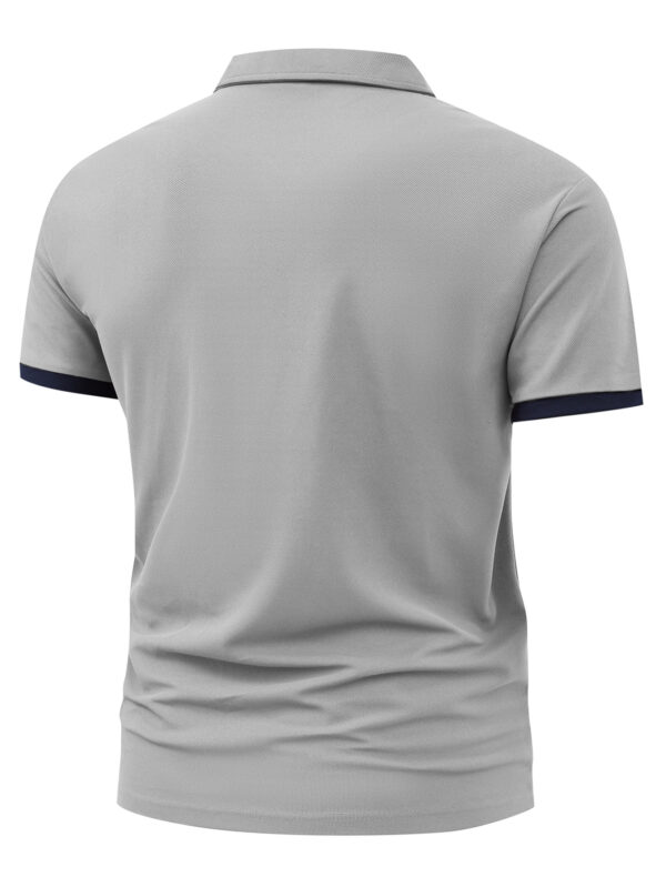 Men'S Stylish Red Polo Shirt with White Horse Logo - Casual Short Sleeve, 100% Polyester, Perfect for Outdoor Sports & Golf, Casual Summer Wear|Stylish Horse Logo|Polyester Fabric - Image 9