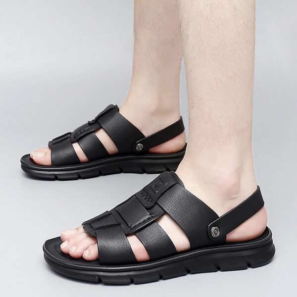 Men's Heavy-Duty Slip-On Sandals - Wide Size up to EU 46 (US Men's 12) - Lightweight EVA Beach Shoes for Outdoor, Casual, Formal - Cushioned Platform - Black - Ideal for Big & Tall Feet, Summer Footwear, Minimalist Design, Comfortable Soles, Comfortable Footwear, Casual Attire, Casual Slipons, Sleek Footwear, Durable Construction, Supportive Footwear, Outdoor Enthusiasts - Image 3