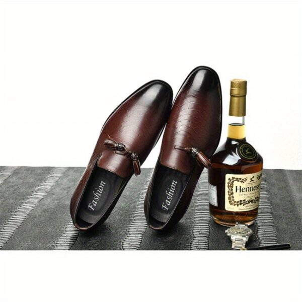 Men'S & Women'S Genuine Slip-On Loafers with Tassel Detail - Breathable Non-Slip Business Casual Shoes, Round Toe Lace-Up Design for Office & Casual Attire, All-Season Comfort, Formal Loafers, Sophisticated Style, Elegant Appearance, Durable Construction, Stylish Men - Image 7
