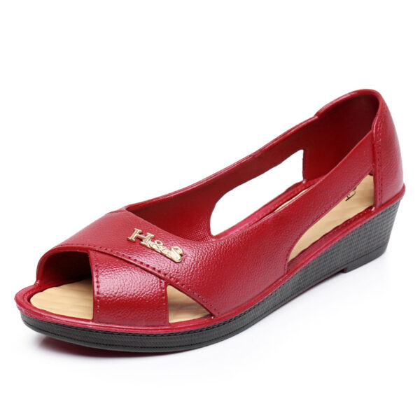 Women's Summer Slide Sandals - Comfortable Flat Heel, Soft Non-Slip Sole, Breathable Cut-Out Design, Peep Toe Style, Casual EVA Upper & PU Cover Inner Lining, Perfect for Casual Attire, Strappy Sandals - Image 16