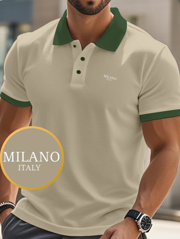 Milano 2012 Men'S Stylish Red & White Polo Shirt - Comfortable, Stretch Fabric, Casual Short Sleeve with Collar, Button-Up Design, Perfect for Summer - Image 5
