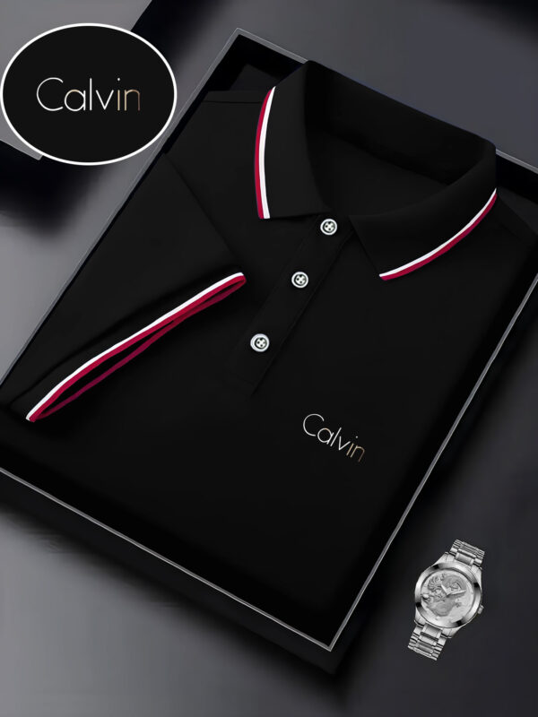 Men's Fashion Collared Shirt Calvin Print, Summer, Suitable for Sports and Casual Outings - Image 2