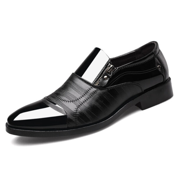 Elegant Men's Brown Oxford Dress Shoes with Glossy Finish - Durable PU Upper & Rubber Sole, Lace-Up Closure for Formal, Wedding, Office - Classic Business Style - Image 7
