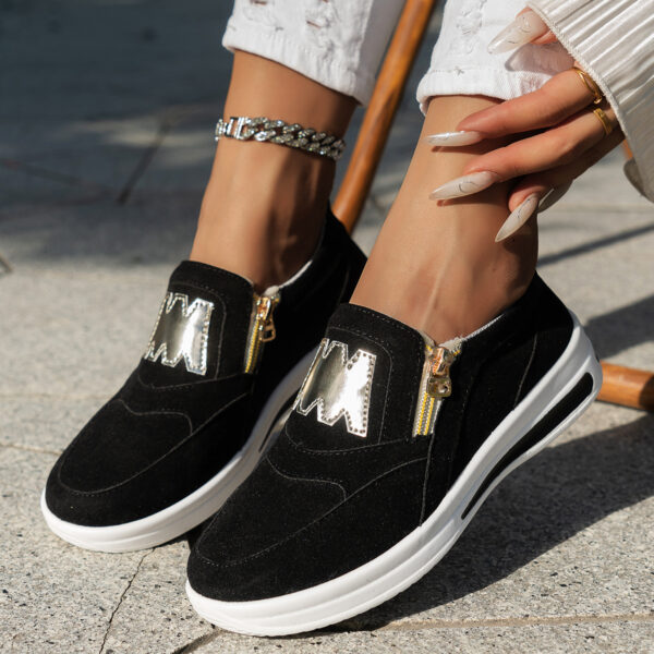 Women'S Lightweight Fabric Sneakers - All-Season Casual Running Shoes with Zipper Closure, Comfortable Inner, and Durable PU Sole, Ladies Footwear | Casual Footwear | Comfortable Fit - Image 8