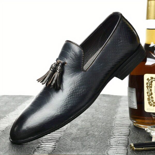 Men'S & Women'S Genuine Slip-On Loafers with Tassel Detail - Breathable Non-Slip Business Casual Shoes, Round Toe Lace-Up Design for Office & Casual Attire, All-Season Comfort, Formal Loafers, Sophisticated Style, Elegant Appearance, Durable Construction, Stylish Men - Image 6