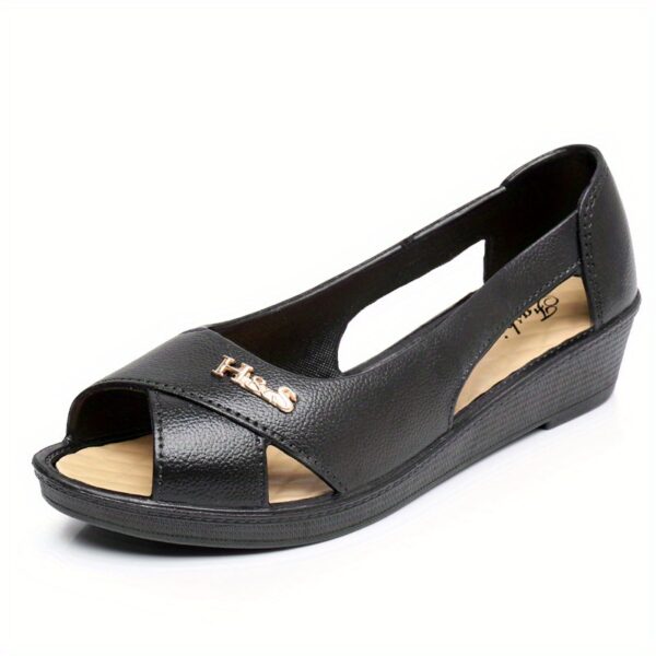 Women's Summer Slide Sandals - Comfortable Flat Heel, Soft Non-Slip Sole, Breathable Cut-Out Design, Peep Toe Style, Casual EVA Upper & PU Cover Inner Lining, Perfect for Casual Attire, Strappy Sandals - Image 14