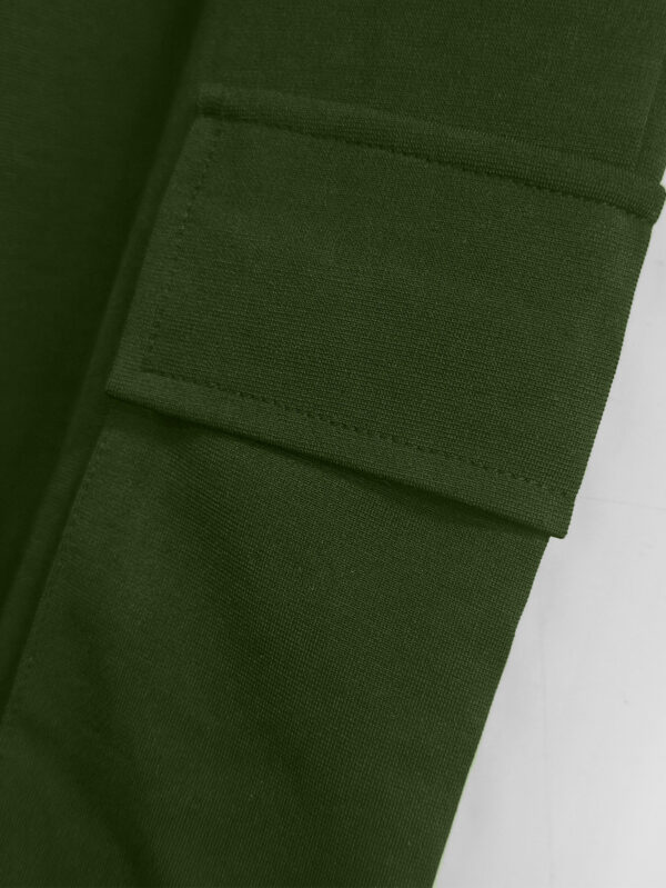 Men'S Summer Cotton Cargo Pants - Olive Green, Drawstring Waist, Casual Style with Multiple Pockets, Ideal for Everyday Wear, Casual Summer Wear | Casual Drawstring Pants | Comfortable Casualwear - Image 9