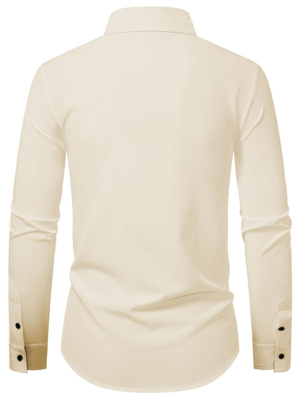 2025 Summer Lightweight Color Block Men'S Casual Long Sleeve Shirt - Solid Color with Contrast Trim, Regular Fit, Multiple Colors & Sizes for Casual Attire, Versatile Menswear, Classic Collar Design, Nonelastic Fabric - Image 8