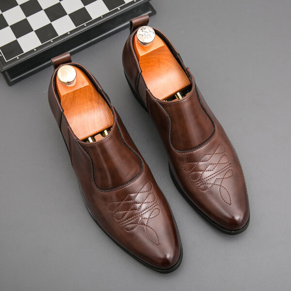 Men'S Fashionable Loafers - Brown Slip-On Shoes with Lace-up Detail, Comfortable for Business and Casual Wear, All-Season Footwear, Formal Loafers | Stylish Loafers | Comfortable Footwear - Image 5
