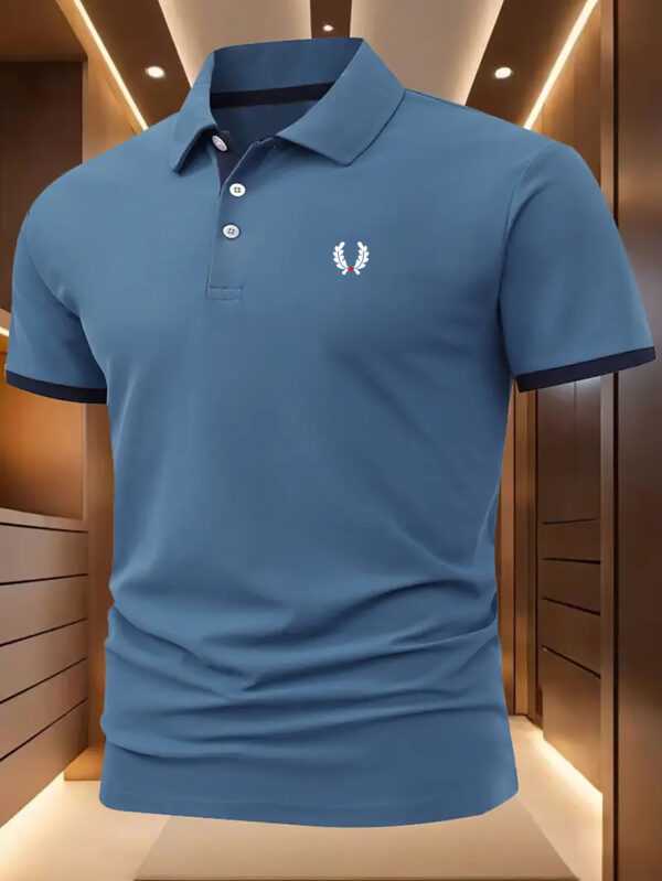 D73 - Cute Wheat Spike 2025 New Color-Blocked Men'S Polo Shirt, Summer Casual Sportswear, Comfortable And Breathable, Stylish T-Shirt for Men, Korean Fashion. - Image 4