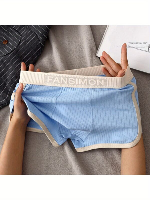 3pcs Men's Boxer Briefs - Breathable Mid-Rise Underwear with Elastic Waistband, Soft Stretch Polyester-Spandex Blend, Non-See-Through Knit Fabric, Solid Colors (Light Blue/Beige/White/Light Khaki) - Machine Washable, Everyday Comfort, Minimalist Design, Durable Construction, High Elasticity - Image 7