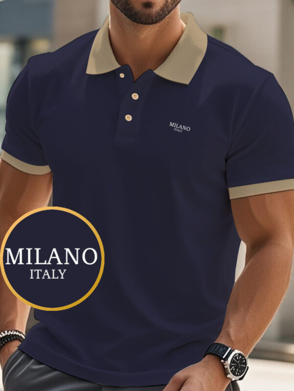 Milano 2012 Men'S Stylish Red & White Polo Shirt - Comfortable, Stretch Fabric, Casual Short Sleeve with Collar, Button-Up Design, Perfect for Summer - Image 4