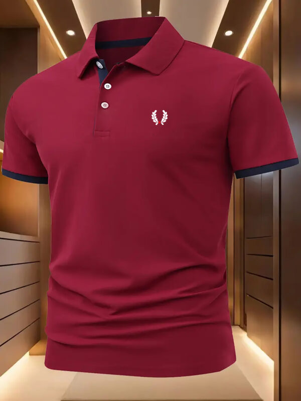 D73 - Cute Wheat Spike 2025 New Color-Blocked Men'S Polo Shirt, Summer Casual Sportswear, Comfortable And Breathable, Stylish T-Shirt for Men, Korean Fashion.