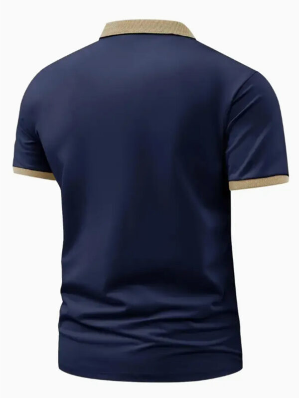 Men'S Summer Contrast Collar Polo Shirt - "BOOS" Print, Lightweight Breathable Fabric, Casual Short Sleeve Top for Casual Attire, Stylish Button-Up Design, Quality Craftsmanship - Image 5