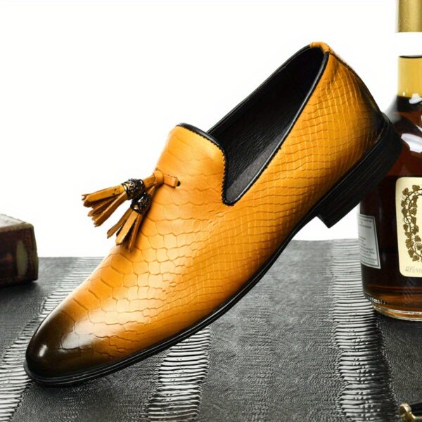 Men'S & Women'S Genuine Slip-On Loafers with Tassel Detail - Breathable Non-Slip Business Casual Shoes, Round Toe Lace-Up Design for Office & Casual Attire, All-Season Comfort, Formal Loafers, Sophisticated Style, Elegant Appearance, Durable Construction, Stylish Men - Image 2