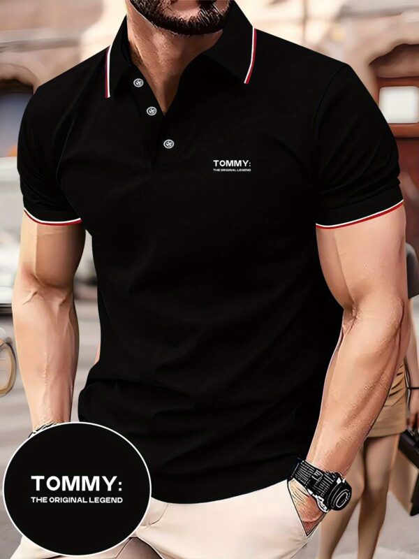 Men's Fashion Collared Shirt with Tommy Print, Summer Shirt, Suitable for Sports and Casual Outings - Image 8