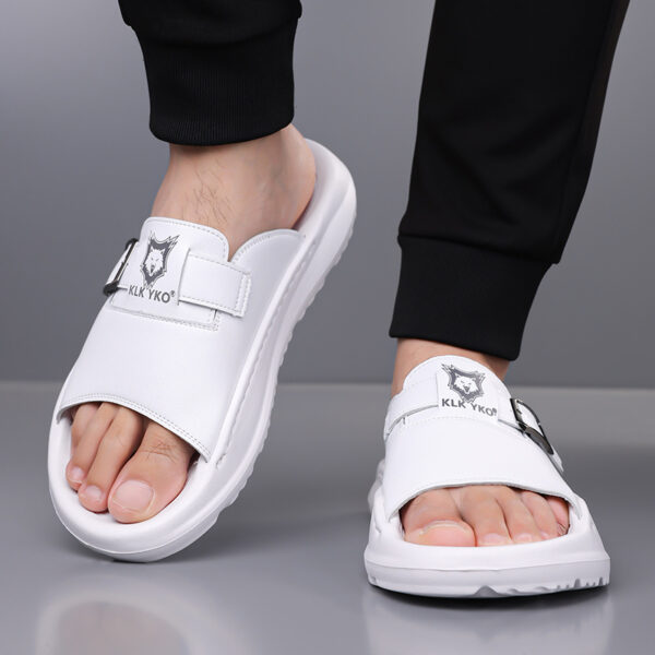 Men's Slippers, Trendy Korean Style Couple Lightweight Outdoor Driving Shoes, Men's Summer Open Toe Simple Comfortable Fashion Flat Slip-Ons, Durable and Soft EVA Home Slides - Comfortable, Thick Sole, Non-Slip Casual Wearable Slippers, Stylish Four-Season Open-Toe Shoes Perfect for Indoor/Outdoor Use, Beach and Family Relaxation, 2pcs Set Includes 1pc Shoe + 1pc Premium Storage Bag - Image 4