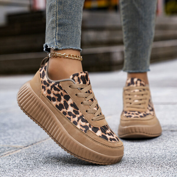 2025 New Women'S Leopard Print Skate Shoes - Non-Slip EVA Sole, Breathable & Fabric Lining, EVA Cushioning for Comfort, Suitable for All-Season Outdoor Sports & Casual Wear, Durable EVA Sole, Casual Wear Shoes|Trendy Slippers|Breathable Fabric Linin - Image 3