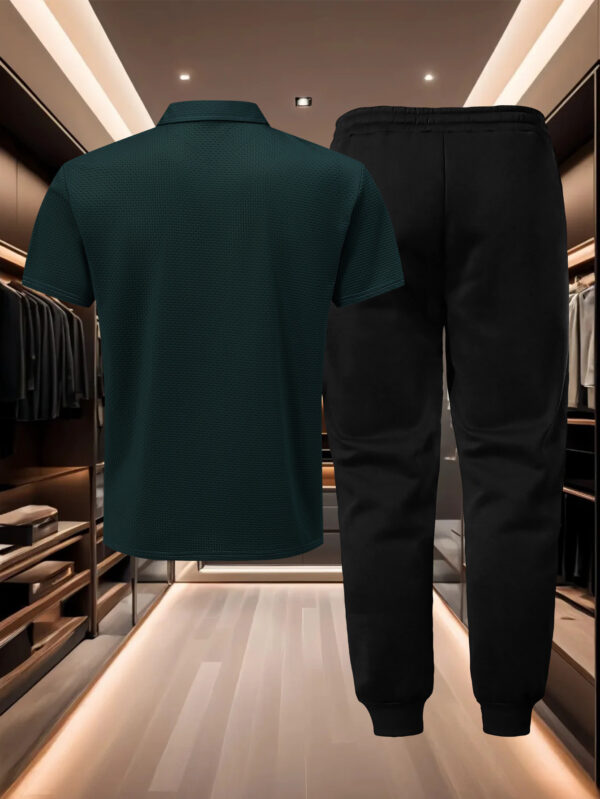 Comfortable Pants Set, Men's Casual Shirt with Drawstring Comfortable Trousers for Casual Attire - Image 10