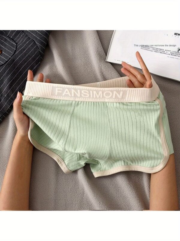3pcs Men's Boxer Briefs - Breathable Mid-Rise Underwear with Elastic Waistband, Soft Stretch Polyester-Spandex Blend, Non-See-Through Knit Fabric, Solid Colors (Light Blue/Beige/White/Light Khaki) - Machine Washable, Everyday Comfort, Minimalist Design, Durable Construction, High Elasticity - Image 9