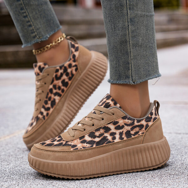 2025 New Women'S Leopard Print Skate Shoes - Non-Slip EVA Sole, Breathable & Fabric Lining, EVA Cushioning for Comfort, Suitable for All-Season Outdoor Sports & Casual Wear, Durable EVA Sole, Casual Wear Shoes|Trendy Slippers|Breathable Fabric Linin - Image 2