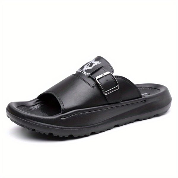 Men's Slippers, Trendy Korean Style Couple Lightweight Outdoor Driving Shoes, Men's Summer Open Toe Simple Comfortable Fashion Flat Slip-Ons, Durable and Soft EVA Home Slides - Comfortable, Thick Sole, Non-Slip Casual Wearable Slippers, Stylish Four-Season Open-Toe Shoes Perfect for Indoor/Outdoor Use, Beach and Family Relaxation, 2pcs Set Includes 1pc Shoe + 1pc Premium Storage Bag - Image 7