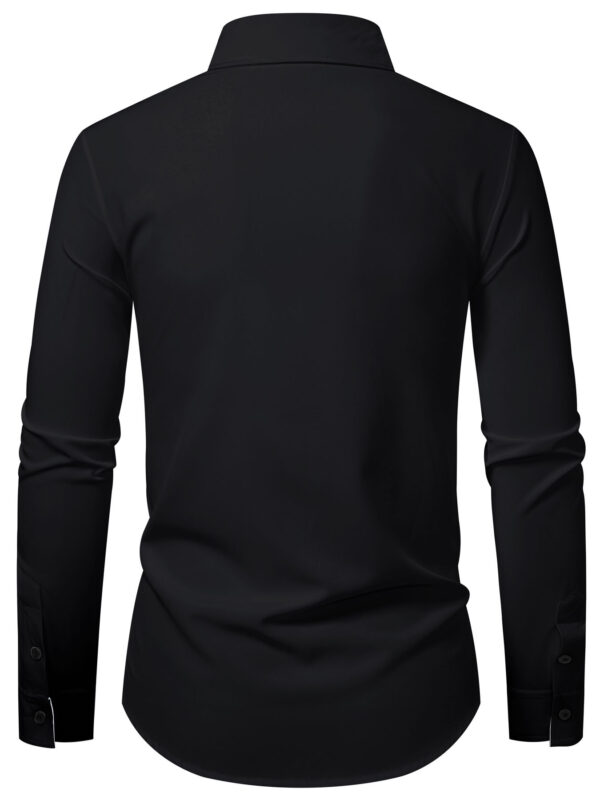 2025 Summer Lightweight Color Block Men'S Casual Long Sleeve Shirt - Solid Color with Contrast Trim, Regular Fit, Multiple Colors & Sizes for Casual Attire, Versatile Menswear, Classic Collar Design, Nonelastic Fabric - Image 9