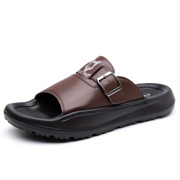 Men's Slippers, Trendy Korean Style Couple Lightweight Outdoor Driving Shoes, Men's Summer Open Toe Simple Comfortable Fashion Flat Slip-Ons, Durable and Soft EVA Home Slides - Comfortable, Thick Sole, Non-Slip Casual Wearable Slippers, Stylish Four-Season Open-Toe Shoes Perfect for Indoor/Outdoor Use, Beach and Family Relaxation, 2pcs Set Includes 1pc Shoe + 1pc Premium Storage Bag - Image 11