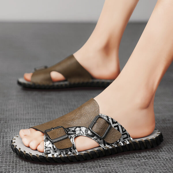 Men's Casual Sports Slippers Fashionable British Handmade Sandals Suitable for 8 Festive Occasions - Image 5