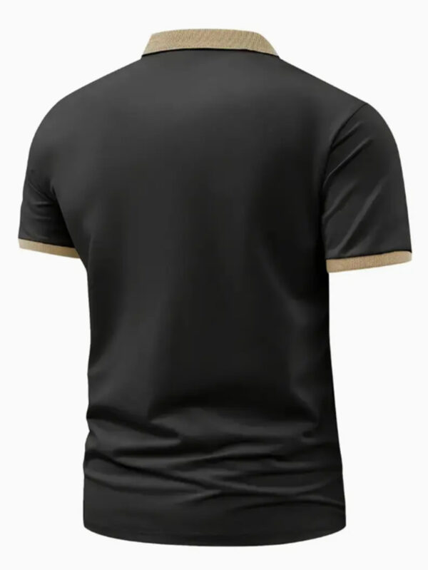 Men'S Summer Contrast Collar Polo Shirt - "BOOS" Print, Lightweight Breathable Fabric, Casual Short Sleeve Top for Casual Attire, Stylish Button-Up Design, Quality Craftsmanship - Image 6