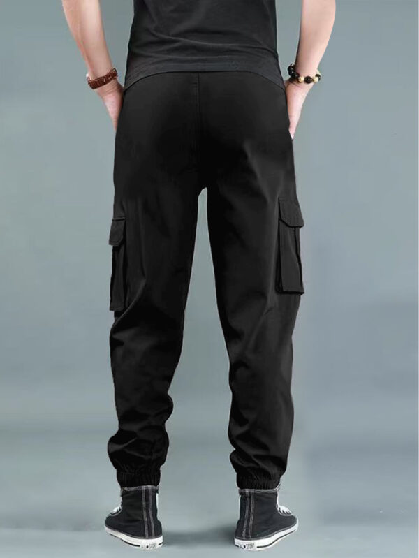 Men'S Casual Cargo Pants with "WEEKEND" Print - Loose Fit, Multiple Flap Pockets, Drawstring Waist, Geometric Pattern, All-Season Comfort, Casual Attire|Geometric Print Pants|Adjustable Waistband - Image 7
