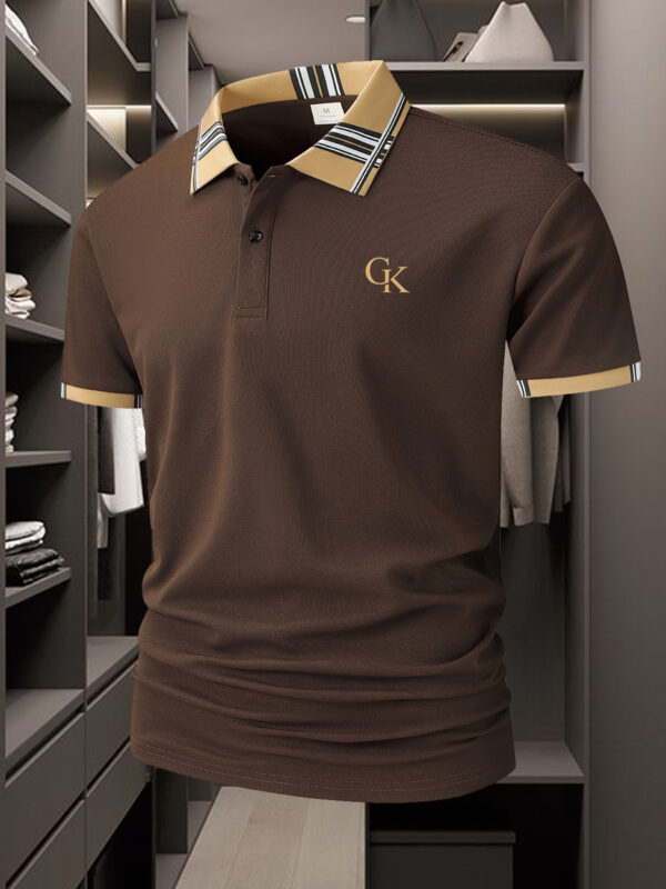 Men's Outdoor Golf T-shirt with A067GK Print, Simple and Fashionable Shirt, Hot Selling Business Casual, Breathable Short Sleeve Turned Collar Outfit - Image 2