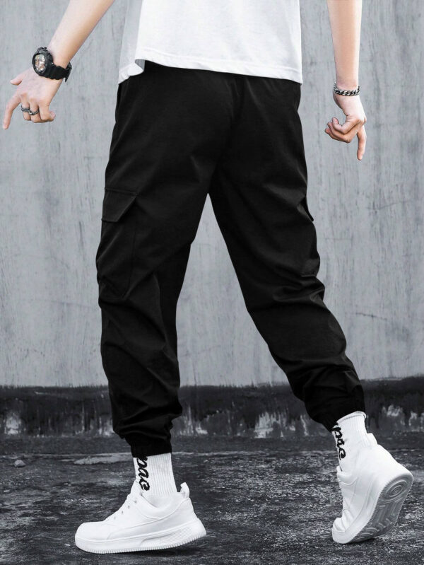 Men'S Summer Cotton Cargo Pants - Olive Green, Drawstring Waist, Casual Style with Multiple Pockets, Ideal for Everyday Wear, Casual Summer Wear | Casual Drawstring Pants | Comfortable Casualwear - Image 7