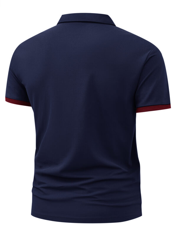 Men'S Stylish Red Polo Shirt with White Horse Logo - Casual Short Sleeve, 100% Polyester, Perfect for Outdoor Sports & Golf, Casual Summer Wear|Stylish Horse Logo|Polyester Fabric - Image 10