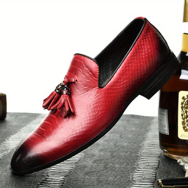 Men'S & Women'S Genuine Slip-On Loafers with Tassel Detail - Breathable Non-Slip Business Casual Shoes, Round Toe Lace-Up Design for Office & Casual Attire, All-Season Comfort, Formal Loafers, Sophisticated Style, Elegant Appearance, Durable Construction, Stylish Men