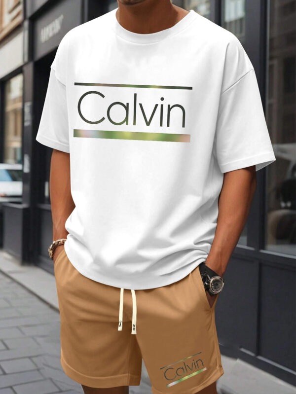 Men'S T-Shirt Men'S Patterned Print Casual Shorts Short-Sleeved Set, Men'S Summer Clothing Pajamas