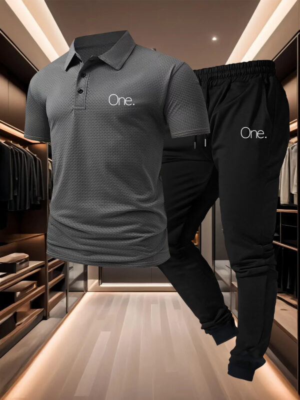 Comfortable Pants Set, Men's Casual Shirt with Drawstring Comfortable Trousers for Casual Attire
