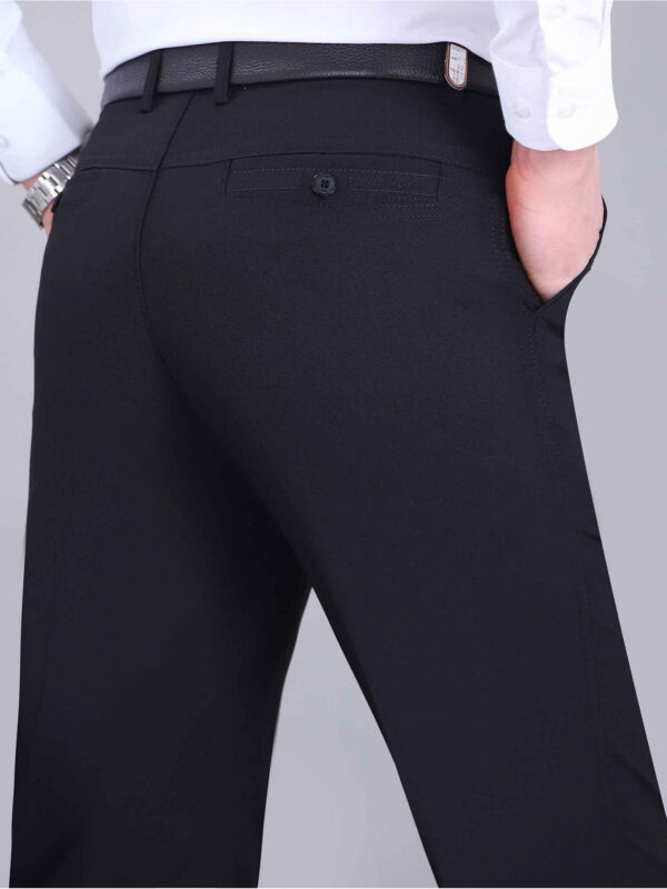 Men's High-Waisted -Linen Pants - Wrinkle-Resistant Lightweight Trousers for Spring/Fall, Breathable Casual Business Casual & Vacation Wear, Regular Fit with Pockets, Hand Wash Only, Everyday Comfort Wear, Wrinkeresistant Fabric - Image 7