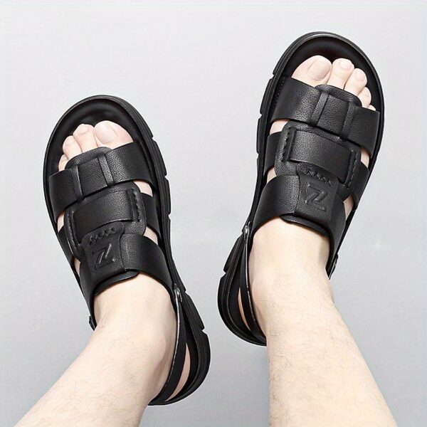 Men's Heavy-Duty Slip-On Sandals - Wide Size up to EU 46 (US Men's 12) - Lightweight EVA Beach Shoes for Outdoor, Casual, Formal - Cushioned Platform - Black - Ideal for Big & Tall Feet, Summer Footwear, Minimalist Design, Comfortable Soles, Comfortable Footwear, Casual Attire, Casual Slipons, Sleek Footwear, Durable Construction, Supportive Footwear, Outdoor Enthusiasts - Image 10