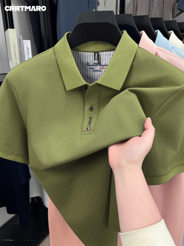 CRRTMARO Men's Summer Short Sleeve Shirt - Mint Green Solid Color, 100% Cotton Lightweight Breathable Fabric, Classic Collar with 6-Button Placket, Regular Fit Casual Shirt for Office & Leisure, Quality Button Detail - Image 6