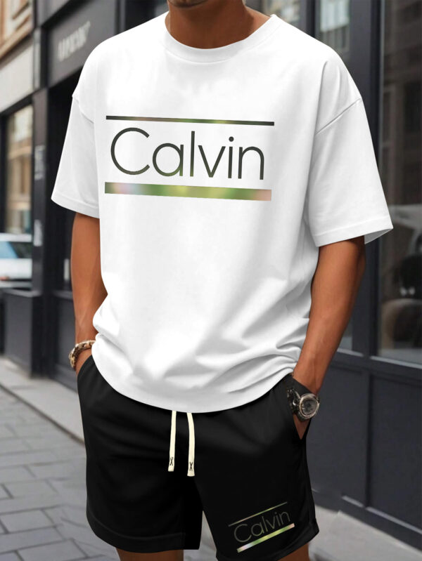 Men'S T-Shirt Men'S Patterned Print Casual Shorts Short-Sleeved Set, Men'S Summer Clothing Pajamas - Image 3