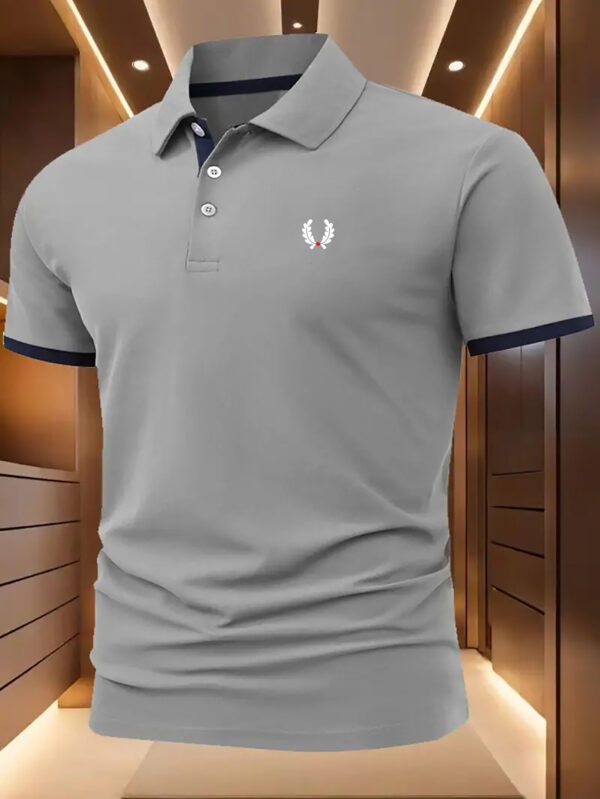 D73 - Cute Wheat Spike 2025 New Color-Blocked Men'S Polo Shirt, Summer Casual Sportswear, Comfortable And Breathable, Stylish T-Shirt for Men, Korean Fashion. - Image 2